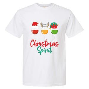 Christmas Spirits Funny Glasses Of Wine Santa Hat Reindeer Gift Garment-Dyed Heavyweight T-Shirt