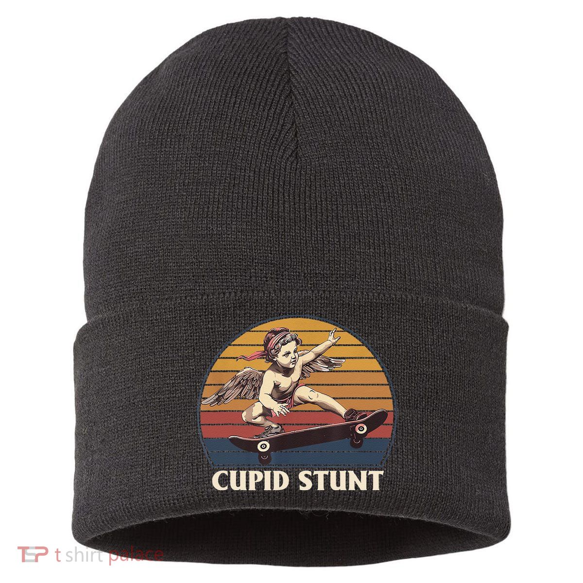 Cupid Stunt Funny Sarcastic Offensive Humor Embarrassing Sustainable Knit Beanie