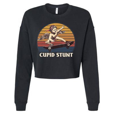 Cupid Stunt Funny Sarcastic Offensive Humor Embarrassing Cropped Pullover Crew