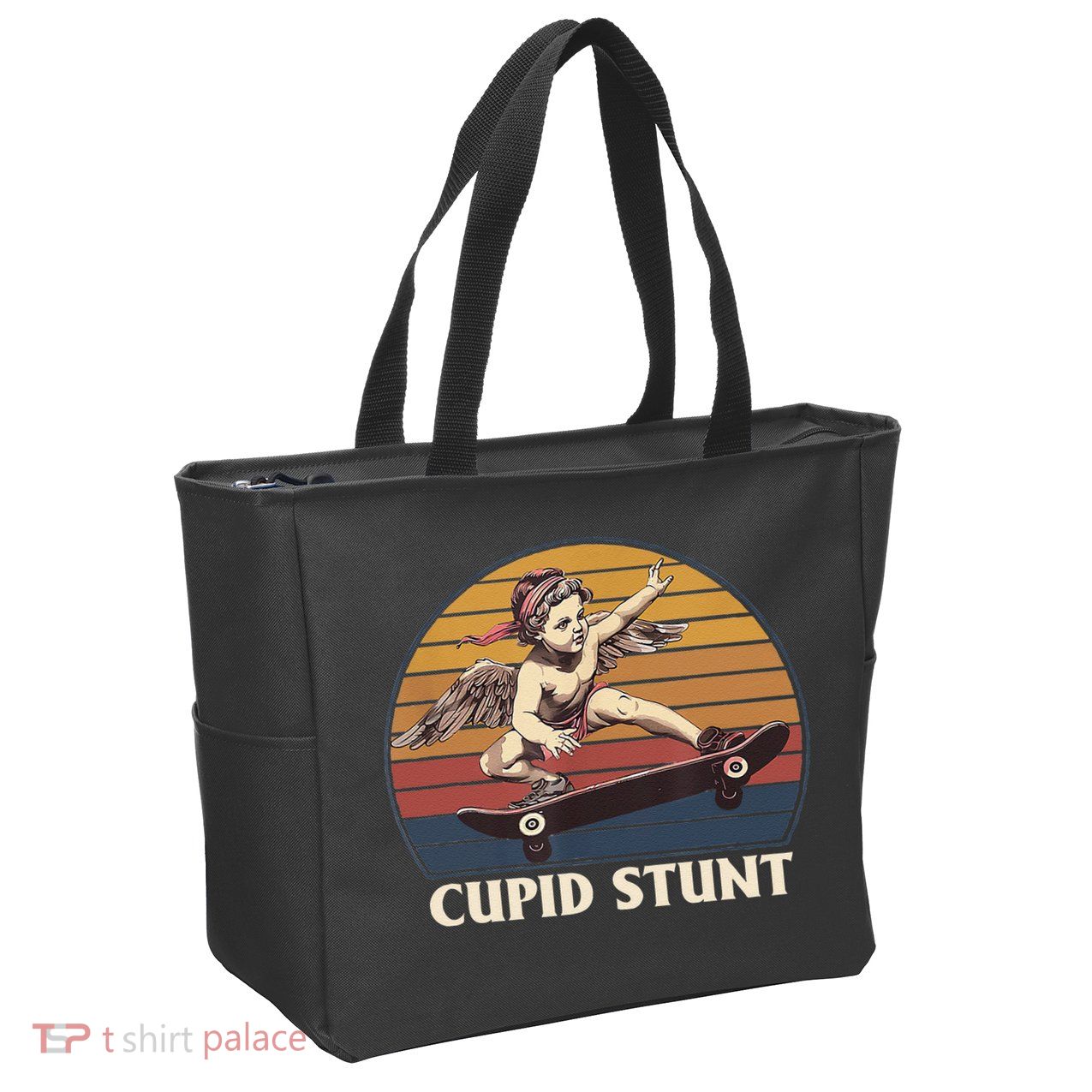 Cupid Stunt Funny Sarcastic Offensive Humor Embarrassing Zip Tote Bag