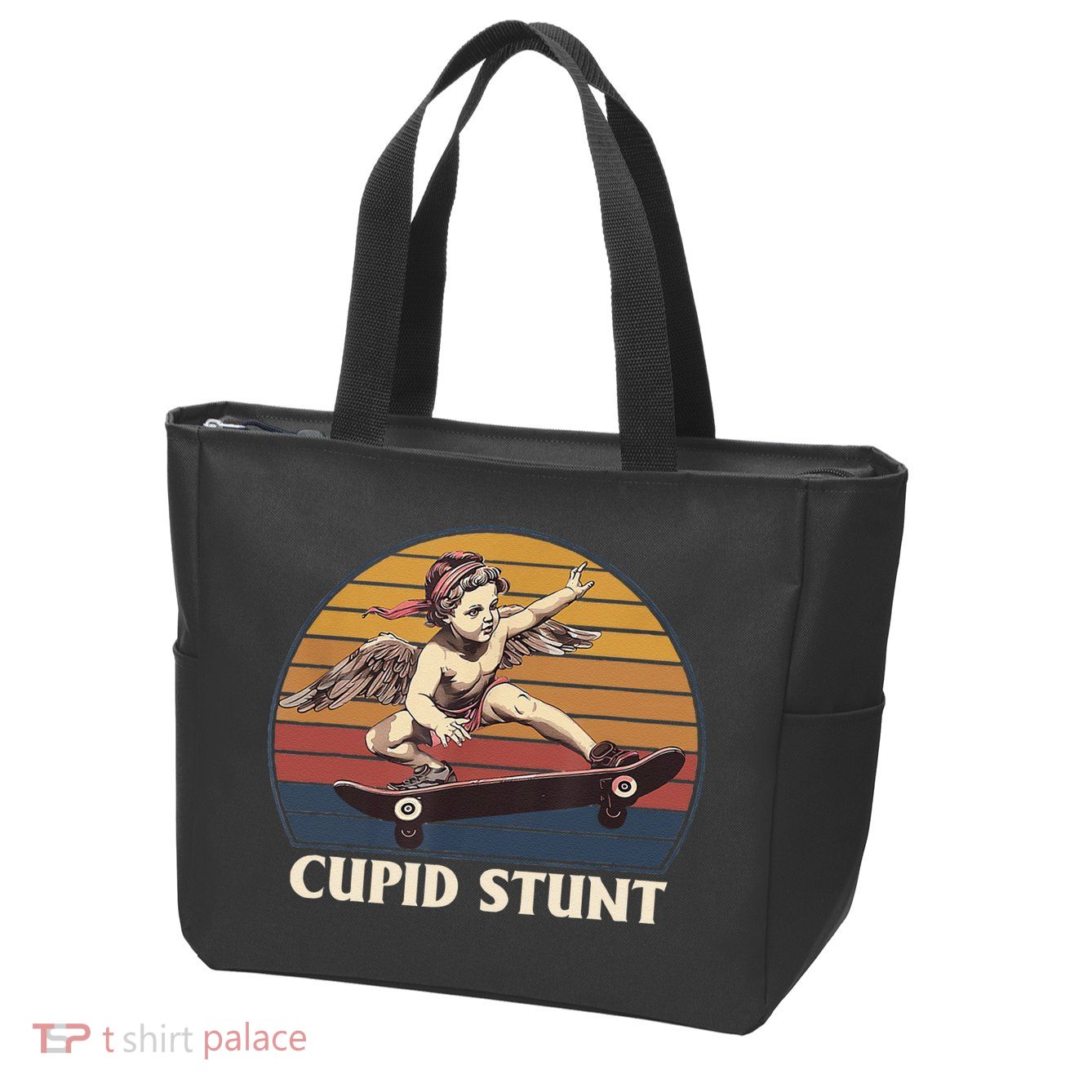 Cupid Stunt Funny Sarcastic Offensive Humor Embarrassing Zip Tote Bag
