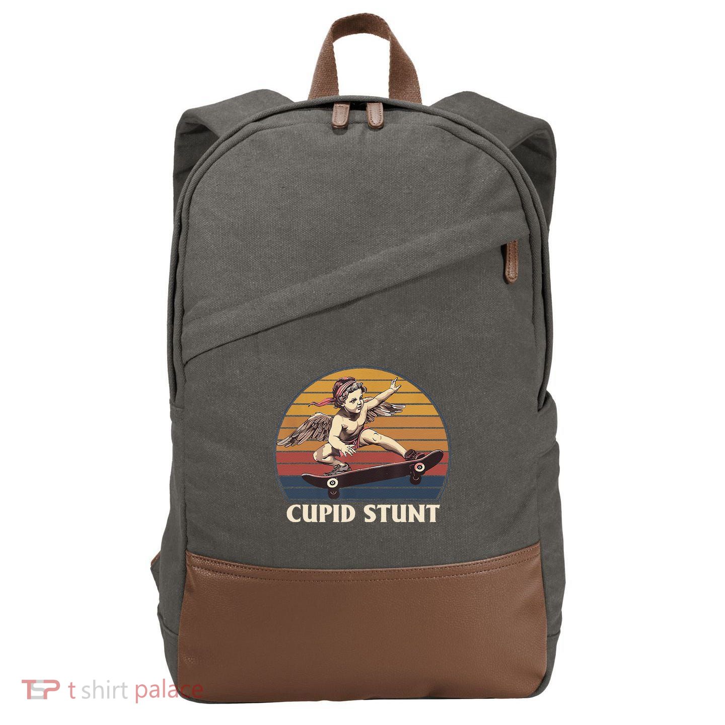 Cupid Stunt Funny Sarcastic Offensive Humor Embarrassing Cotton Canvas Backpack