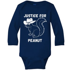 Cowboy Squirrel Funnyjustice For Peanut Baby Long Sleeve Bodysuit