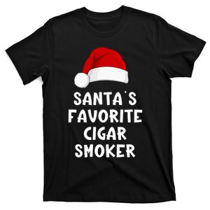 Christmas SantaS Favorite Cigar Smoker Funny Xmas Lover T-Shirt