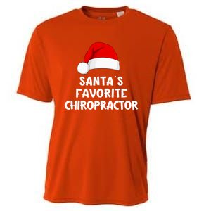 Christmas SantaS Favorite Chiropractor Funny Chiropractic Great Gift Cooling Performance Crew T-Shirt