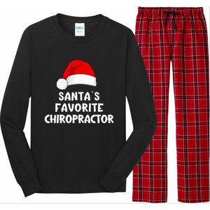 Christmas SantaS Favorite Chiropractor Funny Chiropractic Great Gift Long Sleeve Pajama Set