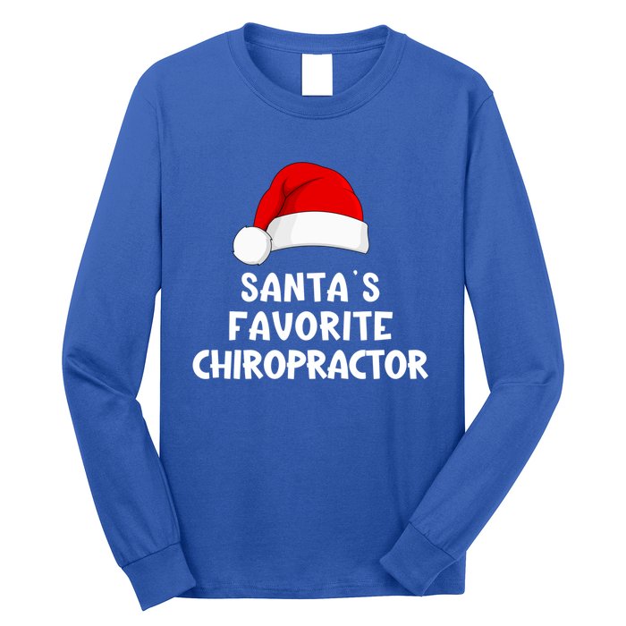 Christmas SantaS Favorite Chiropractor Funny Chiropractic Great Gift Long Sleeve Shirt