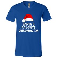 Christmas SantaS Favorite Chiropractor Funny Chiropractic Great Gift V-Neck T-Shirt