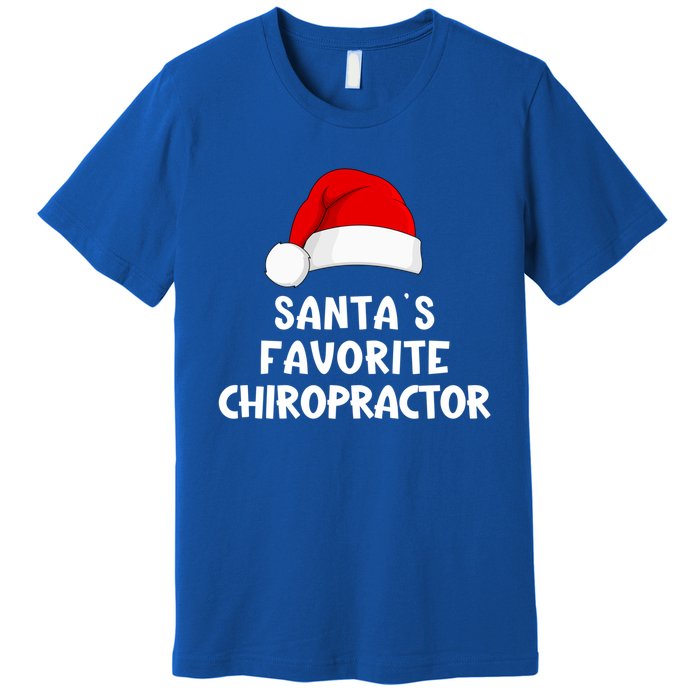 Christmas SantaS Favorite Chiropractor Funny Chiropractic Great Gift Premium T-Shirt