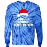 Christmas SantaS Favorite Chiropractor Funny Chiropractic Great Gift Tie-Dye Long Sleeve Shirt