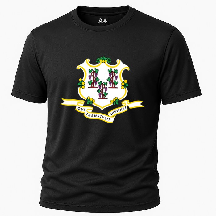 Connecticut State Flag Cooling Performance Crew T-Shirt