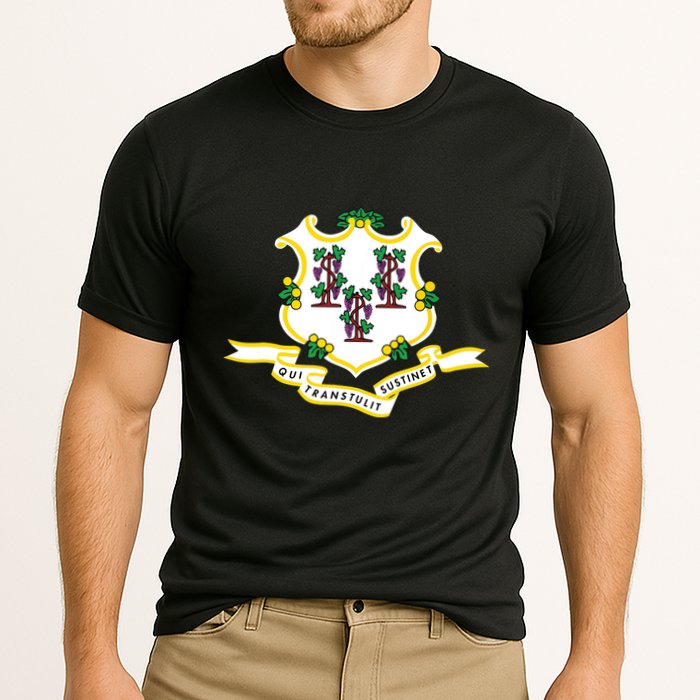 Connecticut State Flag Cooling Performance Crew T-Shirt