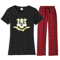 Connecticut State Flag Women's Flannel Pajama Set