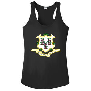 Connecticut State Flag Ladies PosiCharge Competitor Racerback Tank