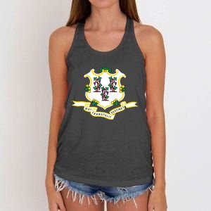 Connecticut State Flag Women's Knotted Racerback Tank