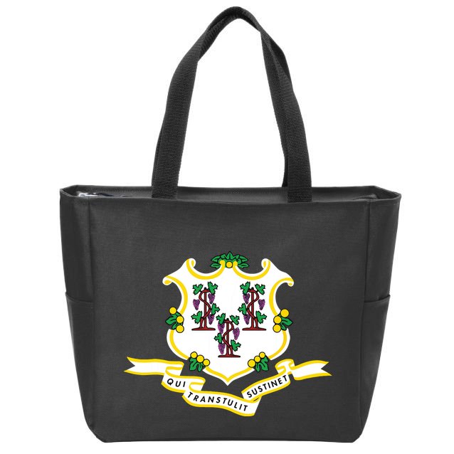 Connecticut State Flag Zip Tote Bag