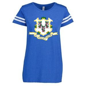 Connecticut State Flag Enza Ladies Jersey Football T-Shirt