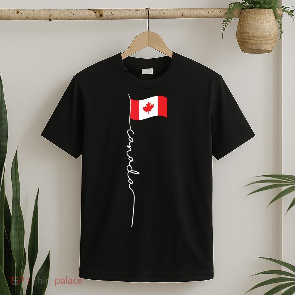 Canada Signature Flag Pole Patriotic Canadian Flag T-Shirt