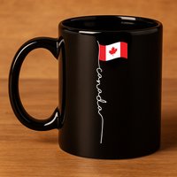 Canada Signature Flag Pole Patriotic Canadian Flag 11oz C Handle Ceramic Mug