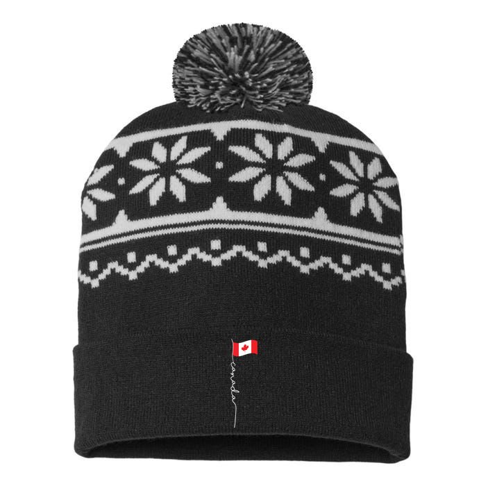 Canada Signature Flag Pole Patriotic Canadian Flag USA-Made Snowflake Beanie