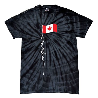 Canada Signature Flag Pole Patriotic Canadian Flag Tie-Dye T-Shirt