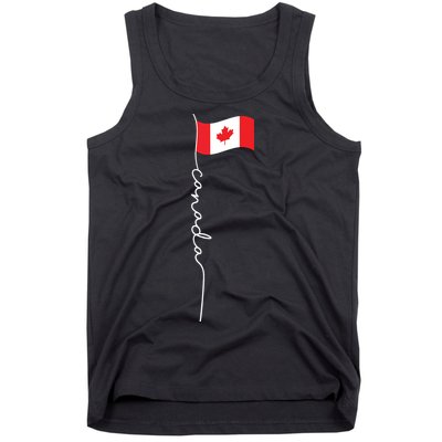 Canada Signature Flag Pole Patriotic Canadian Flag Tank Top