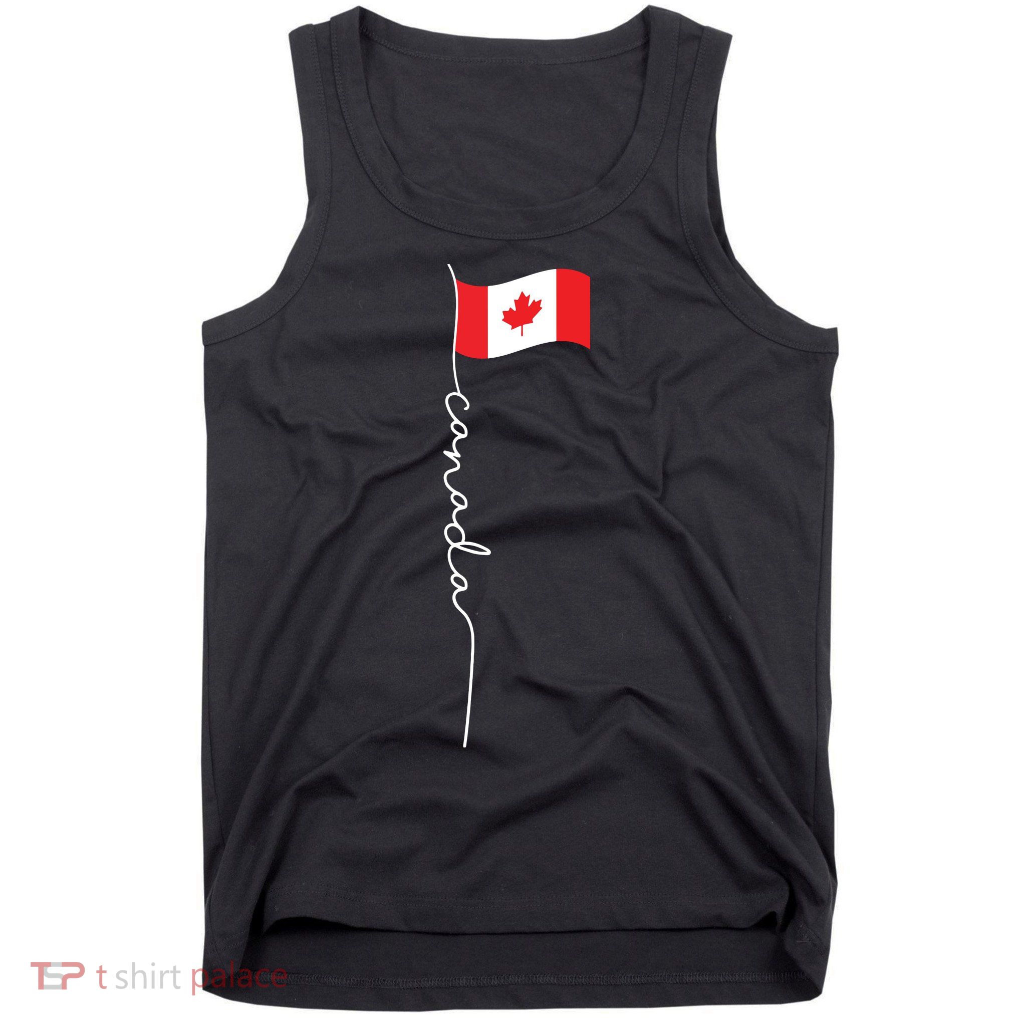 Canada Signature Flag Pole Patriotic Canadian Flag Tank Top
