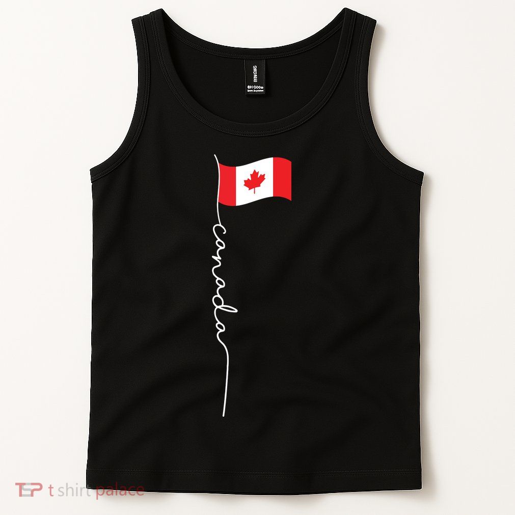 Canada Signature Flag Pole Patriotic Canadian Flag Tank Top