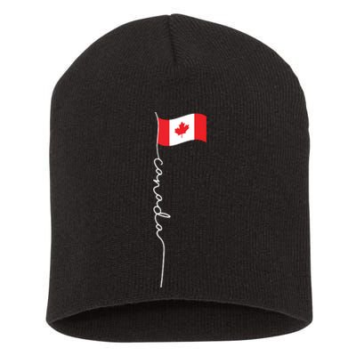 Canada Signature Flag Pole Patriotic Canadian Flag Short Acrylic Beanie