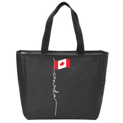 Canada Signature Flag Pole Patriotic Canadian Flag Zip Tote Bag