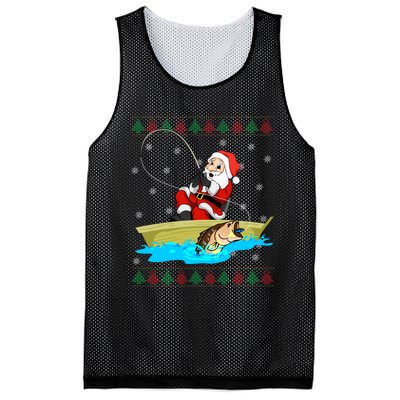 Christmas Santa Fisherman Funny Xmas Fishing Lovers Gift Mesh Reversible Basketball Jersey Tank