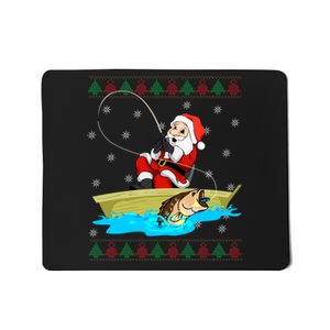 Christmas Santa Fisherman Funny Xmas Fishing Lovers Gift Mousepad