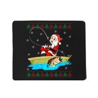 Christmas Santa Fisherman Funny Xmas Fishing Lovers Gift Mousepad