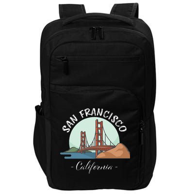 California San Francisco Gift Golden Gate Bridge Souvenir Impact Tech Backpack