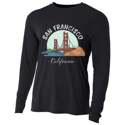 California San Francisco Gift Golden Gate Bridge Souvenir Cooling Performance Long Sleeve Crew