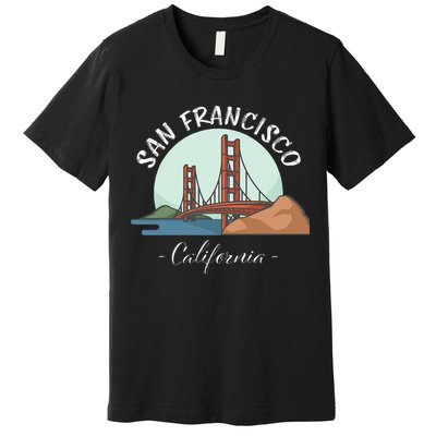 California San Francisco Gift Golden Gate Bridge Souvenir Premium T-Shirt
