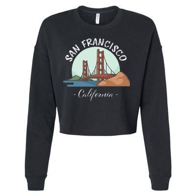California San Francisco Gift Golden Gate Bridge Souvenir Cropped Pullover Crew