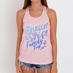 Cruise Squad Family Vacation Matching Fun Reunion Group Funny Gift Women's Knotted Racerback Tank