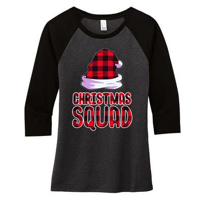 Christmas Squad Family Group Matching Christmas Party Pajama Women's Tri-Blend 3/4-Sleeve Raglan Shirt