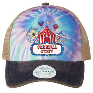 Carnival Staff For Circus Event Staff & Ringmaster Lover Legacy Tie Dye Trucker Hat