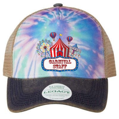 Carnival Staff For Circus Event Staff & Ringmaster Lover Legacy Tie Dye Trucker Hat