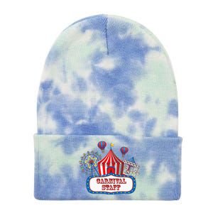 Carnival Staff For Circus Event Staff & Ringmaster Lover Tie Dye 12in Knit Beanie