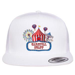 Carnival Staff For Circus Event Staff & Ringmaster Lover Flat Bill Trucker Hat