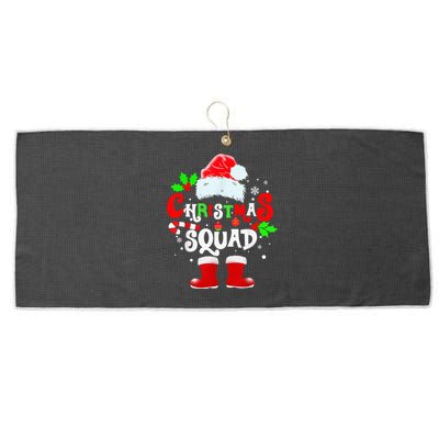 Christmas Squad Family Group Matching Shirts Santa Hat Xmas Large Microfiber Waffle Golf Towel