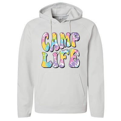 Camping Summer For Girl Summer Camp Life Retro Performance Fleece Hoodie