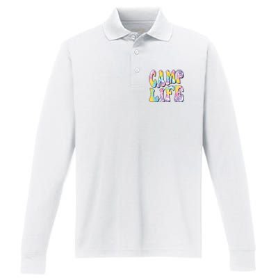 Camping Summer For Girl Summer Camp Life Retro Performance Long Sleeve Polo