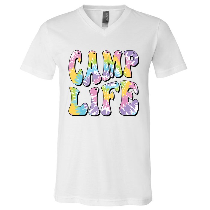 Camping Summer For Girl Summer Camp Life Retro V-Neck T-Shirt