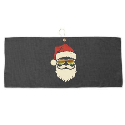 Cool Santa Face Retro Sunglasses Christmas Xmas Large Microfiber Waffle Golf Towel