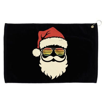 Cool Santa Face Retro Sunglasses Christmas Xmas Grommeted Golf Towel