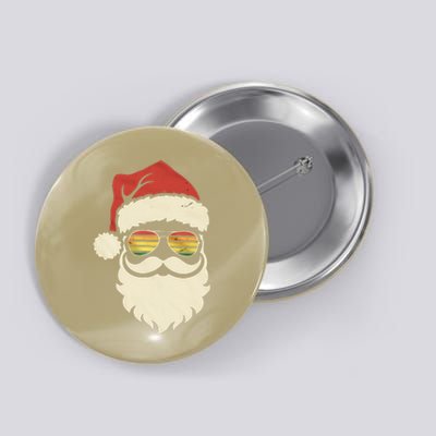 Cool Santa Face Retro Sunglasses Christmas Xmas Button